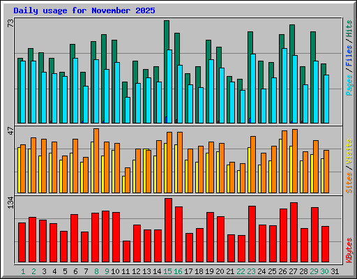 Daily usage for November 2025