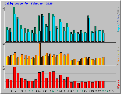 Daily usage for February 2026