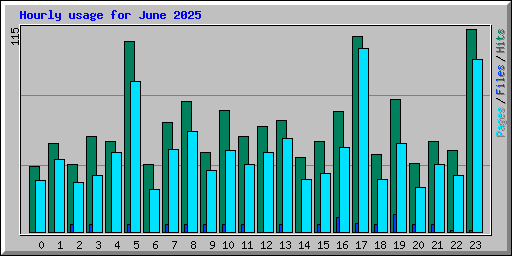 Hourly usage for June 2025
