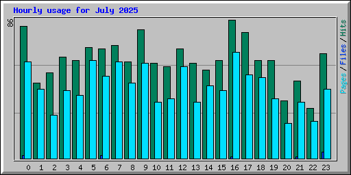 Hourly usage for July 2025