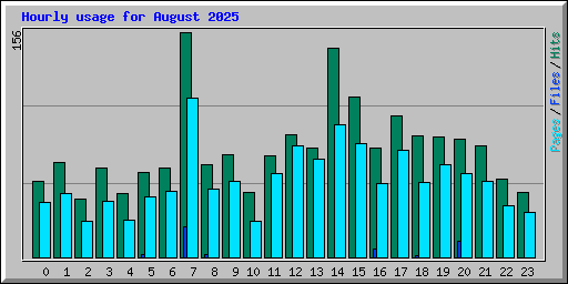 Hourly usage for August 2025
