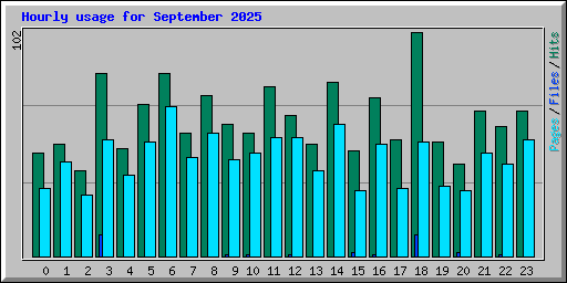 Hourly usage for September 2025