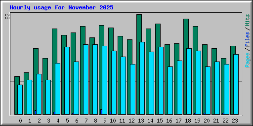 Hourly usage for November 2025