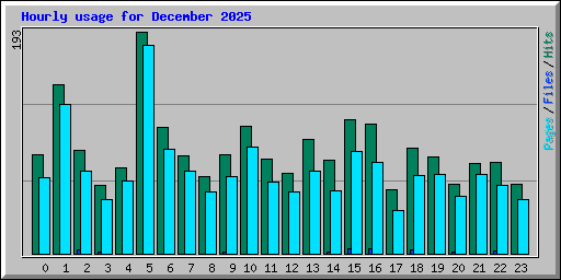 Hourly usage for December 2025