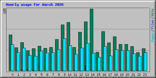 Hourly usage for March 2026